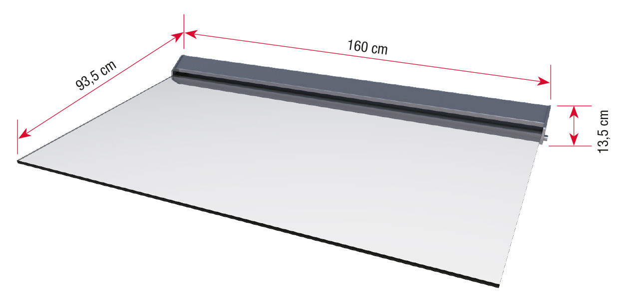 LED-Vordach Abmaße