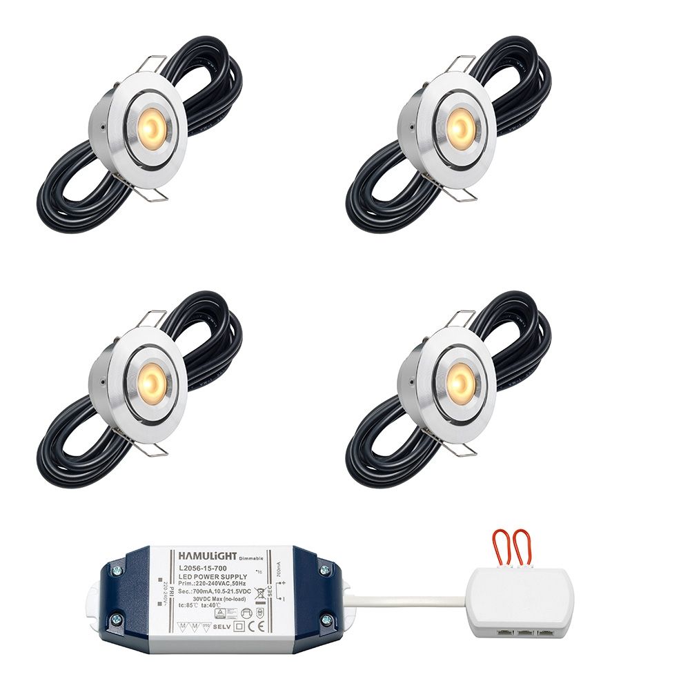 Cree LED Einbaustrahler Toledo bas | Kippbar | Warm Weiß | Set mit 4 Stück